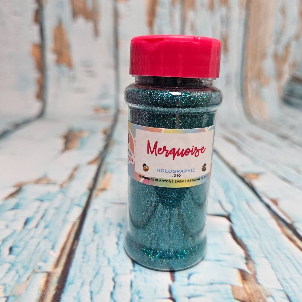 Merquoise Holographic Turquoise Fine Glitter 100mL Premium Polyester .010 NEW